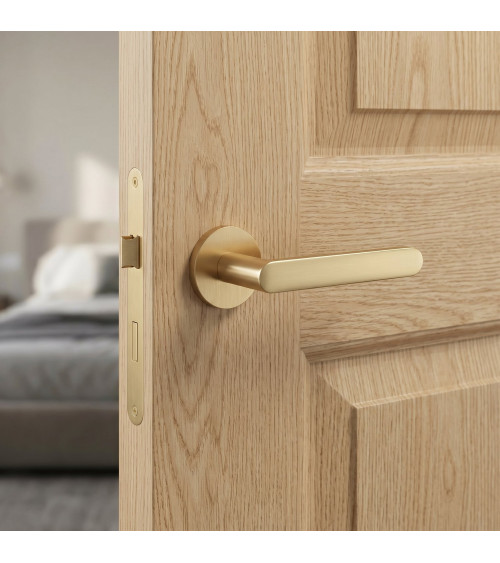 Satin gold door handles Creo