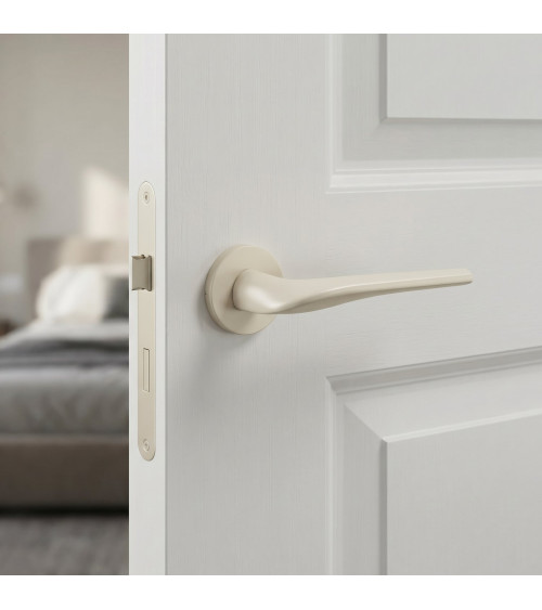 Contemporary zamak door handle SORELLA round designer handle