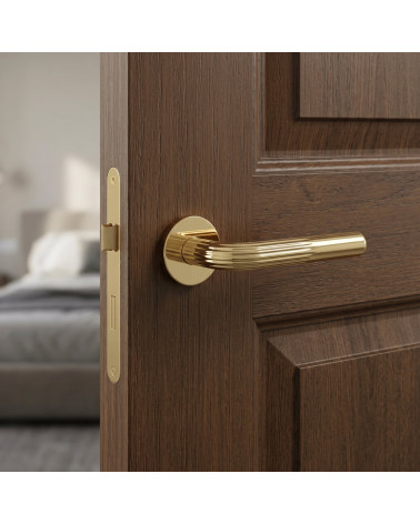 Frella polished gold door handles