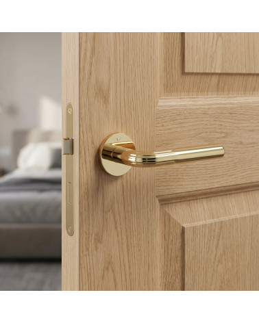 Frella polished gold door handles