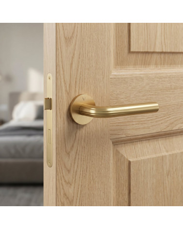 Satin gold Frella door handles