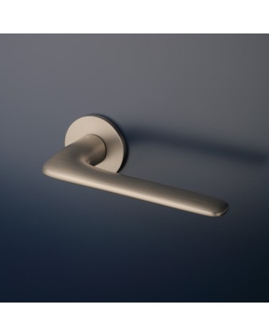 VIOLA brushed nickel door handle design handle mounted on a door