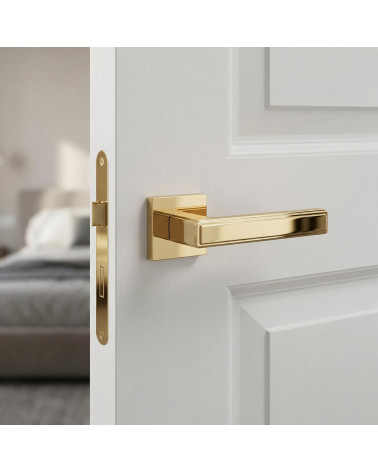 FRESIA door handle in polished gold finish
