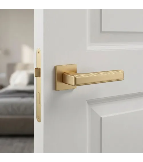 Satin gold FRESSIA door handle designer handle