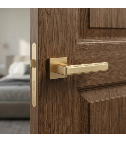 Satin gold FRESSIA door handle designer handle