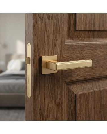 FRESIA door handle in satin gold finish