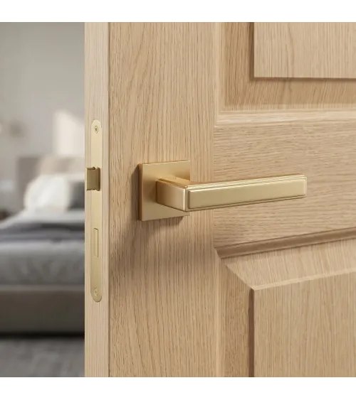 Satin gold FRESSIA door handle designer handle