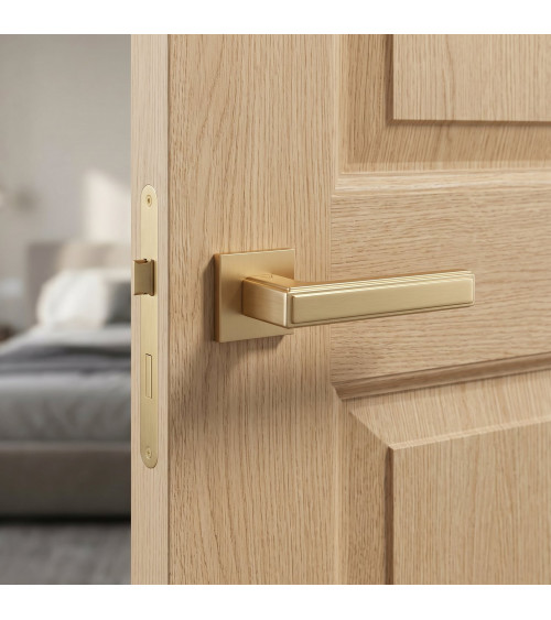 Satin gold FRESSIA door handle designer handle
