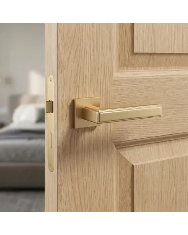 FRESIA door handle in satin gold finish