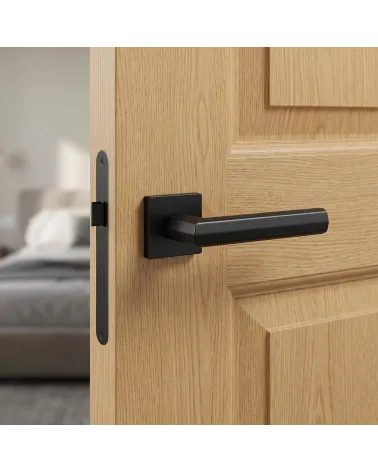 FRESIA square black door handle