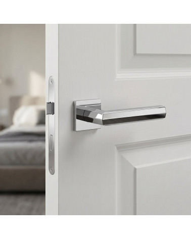 FRESIA square polished chrome door handle