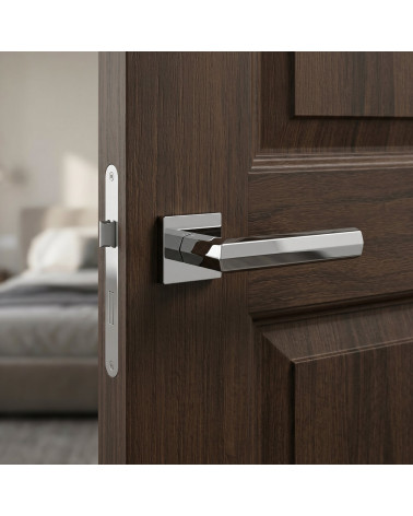 FRESIA square polished chrome door handle