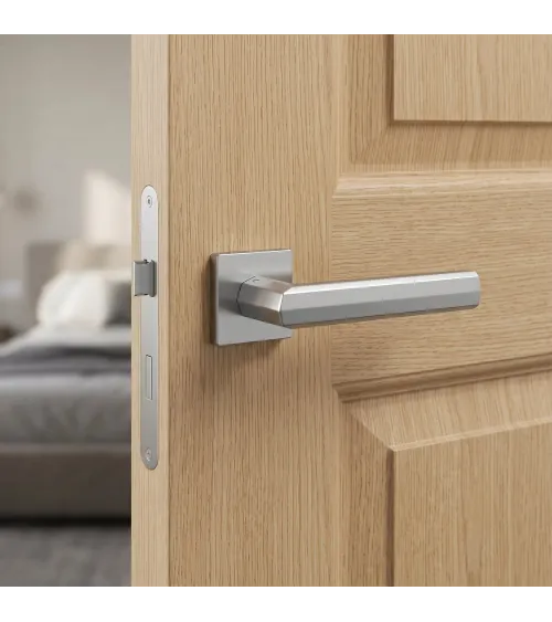 FRESIA satin chrome door handle designer handle