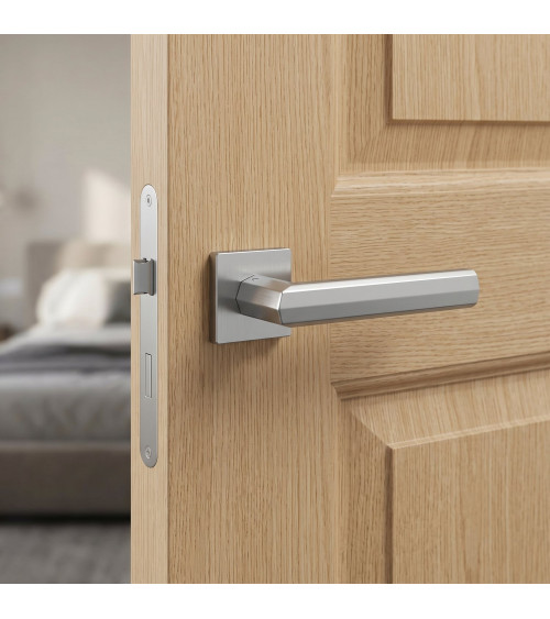 FRESIA satin chrome door handle designer handle