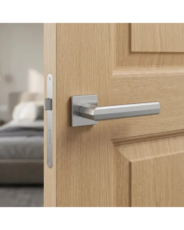 FRESIA square satin chrome door handle