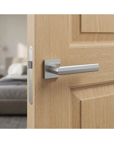 FRESIA square satin chrome door handle