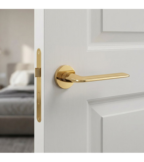 Polished gold Stinger door handle - designer handle