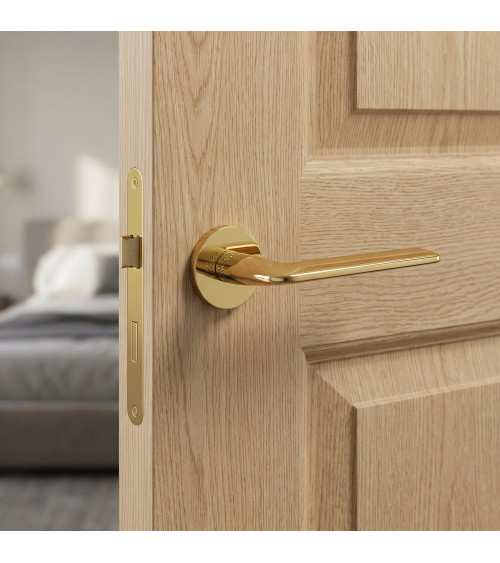 Polished gold Stinger door handle - designer handle