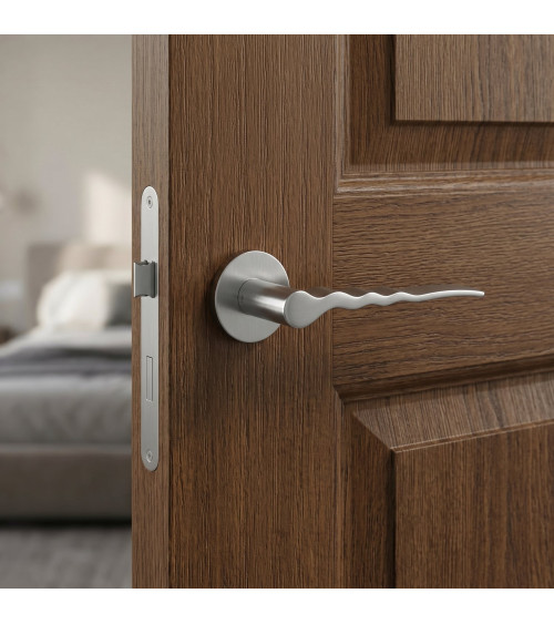 Ento Flow satin chrome door handle design handle