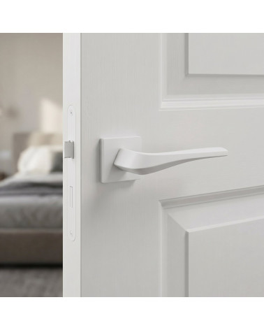 Modern FLOW square door handle in zamak