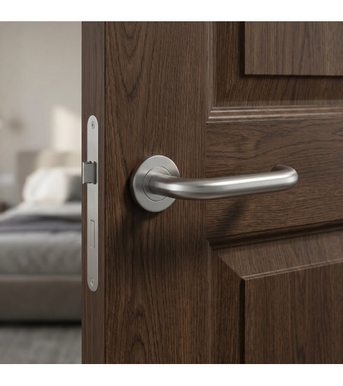OVAL 1704 stainless steel finish door handle designer ironmongery