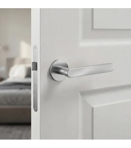Satin chrome RITA door handle designer handle
