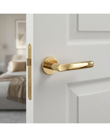 RITA door handle in polished gold finish