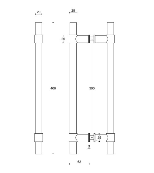 PB400 stainless steel pull handle – FORMANI