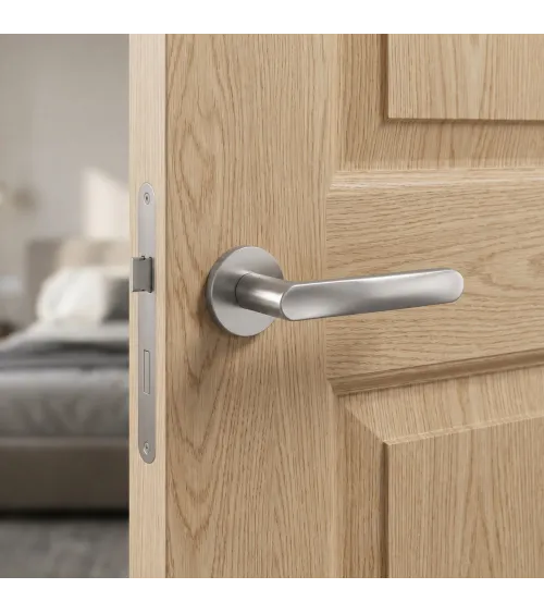 Satin chrome RITA door handle designer handle
