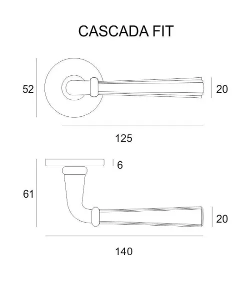 CASCADA bronze door handle designer handle
