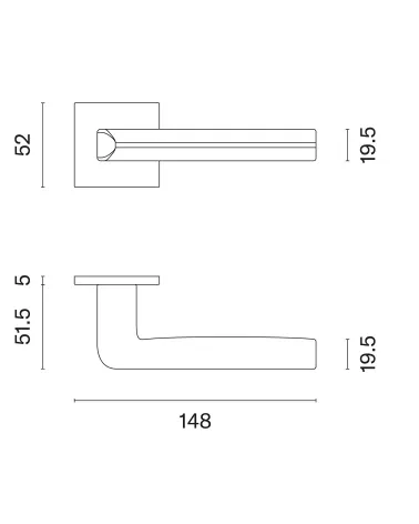 SALICE door handle with dimensions