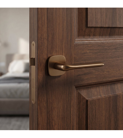 FLAT design door handle in matt bronze