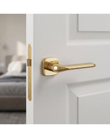 FLAT polished gold finish door handle