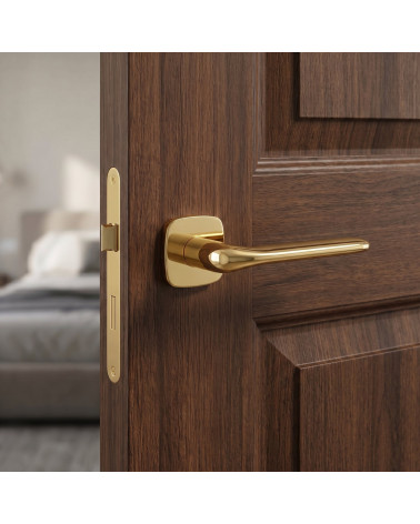 FLAT polished gold finish door handle