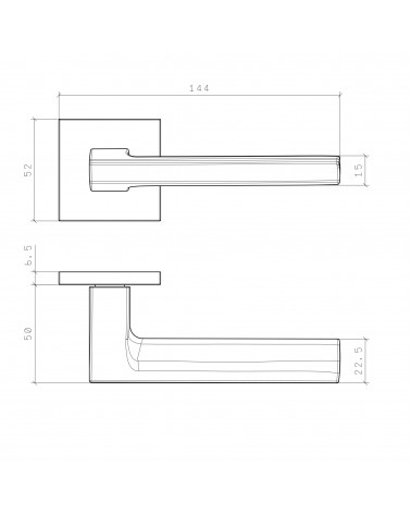OGA door handle with dimensions