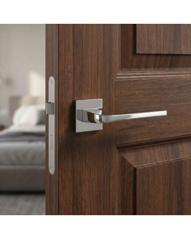 Polished chrome NAKA door handles
