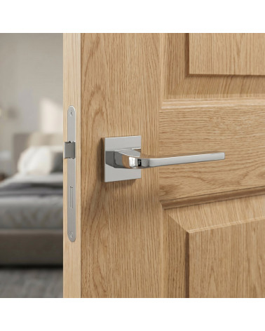 Polished chrome NAKA door handles