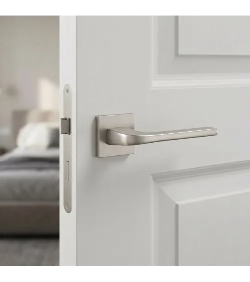 NAKA satin nickel door handle design handle