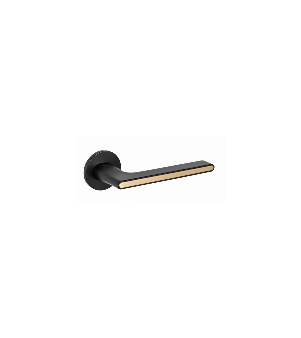 Ferrara round two-tone brushed chrome black door handle - design handle