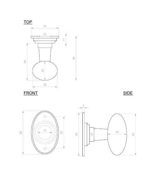 Chrome iron door knob 1020 - designer handle