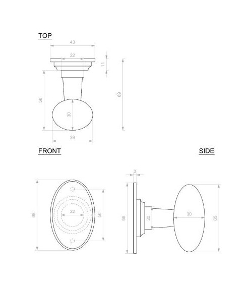 Chrome iron door knob 1020 - designer handle