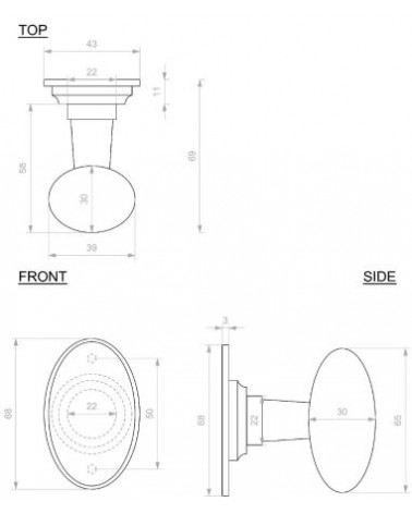 Chrome iron door knob 1020 - designer handle