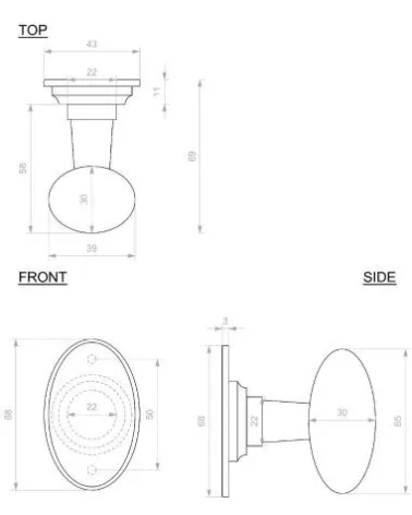 Black iron door knob 1020 - designer handle