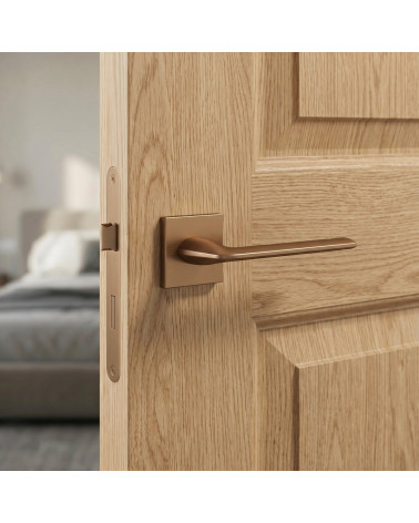 Light brown square Line Stinger door handle