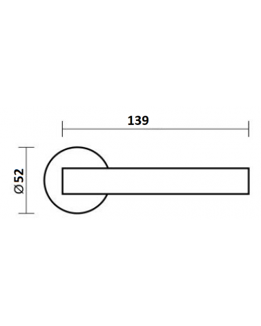 LIGNE door handle with dimensions