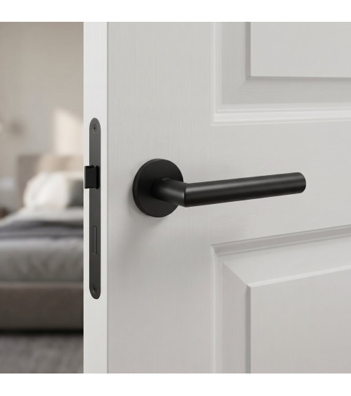 Black Door Handle Line Ronda Round - designer handle