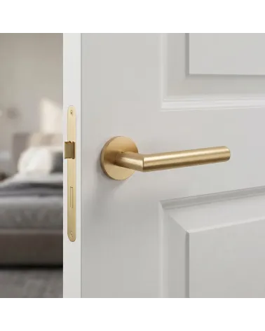 Matt Gold Door Handle Line Ronda Round