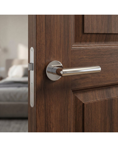 Polished Chrome Round Door Handle Line Ronda