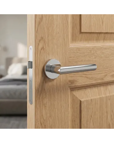 Polished Chrome Round Door Handle Line Ronda