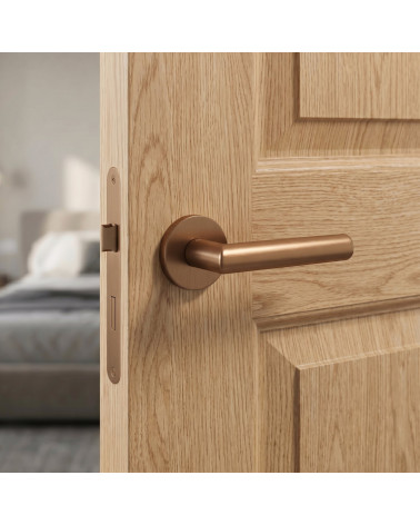 Light Brown Round Door Handle Line Ronda